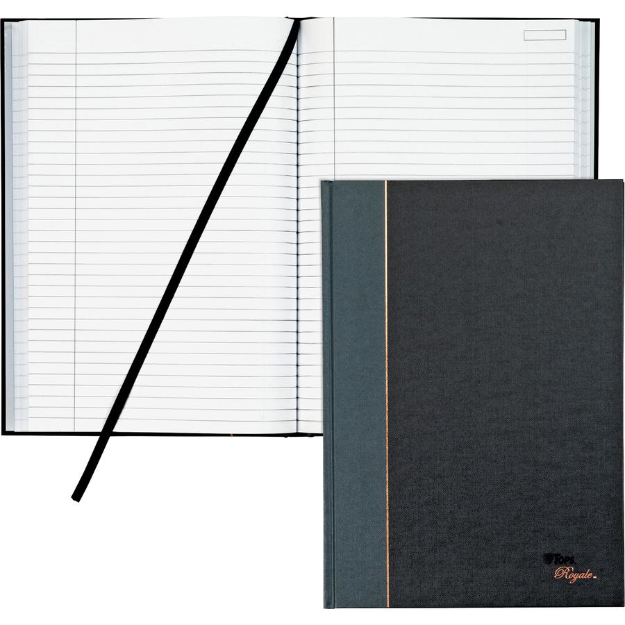 TOPS Royal Executive Business Notebooks - 96 Sheets - Spiral - 20 lb Basis Weight - 8 1/4" x 11 3/4" - White Paper - Gray Binding - Black, Gray Cover - Hard Cover, Ribbon Marker, Heavyweight, Index Sh. Picture 5