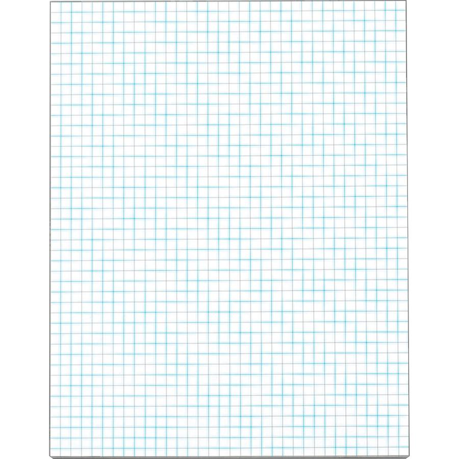 TOPS Graph Pad - 50 Sheets - Both Side Ruling Surface - Ruled Blue Margin - 20 lb Basis Weight - Letter - 8 1/2" x 11" - White Paper - 1 / Pad. Picture 2