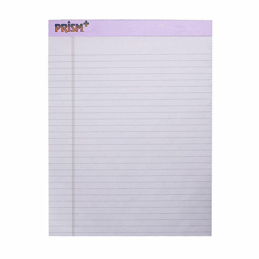 TOPS Prism Plus Colored Paper Pads - 50 Sheets - 0.34" Ruled - 8 1/2" x 11 3/4" - Orchid Paper - Chipboard Cover - Hard Cover - 12 / Pack. Picture 2