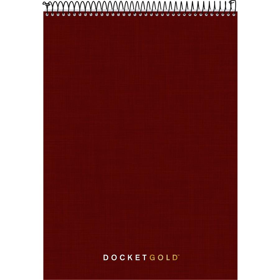 TOPS Docket Heavyweight Wirebound Planner - 70 Sheets - Wire Bound - 20 lb Basis Weight - 8 1/2" x 11 3/4" - White Paper - Burgundy Cover - Chipboard Cover - Perforated, Repositionable, Heavyweight, H. Picture 3