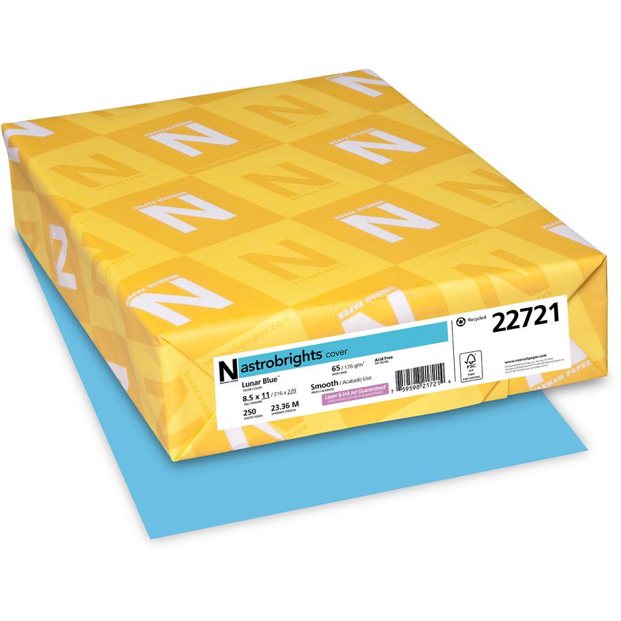 Neenah Astrobrights Paper - Letter - 8 1/2" x 11" - 65 lb Basis Weight - Smooth - 250 / Pack - FSC, Green Seal. Picture 5