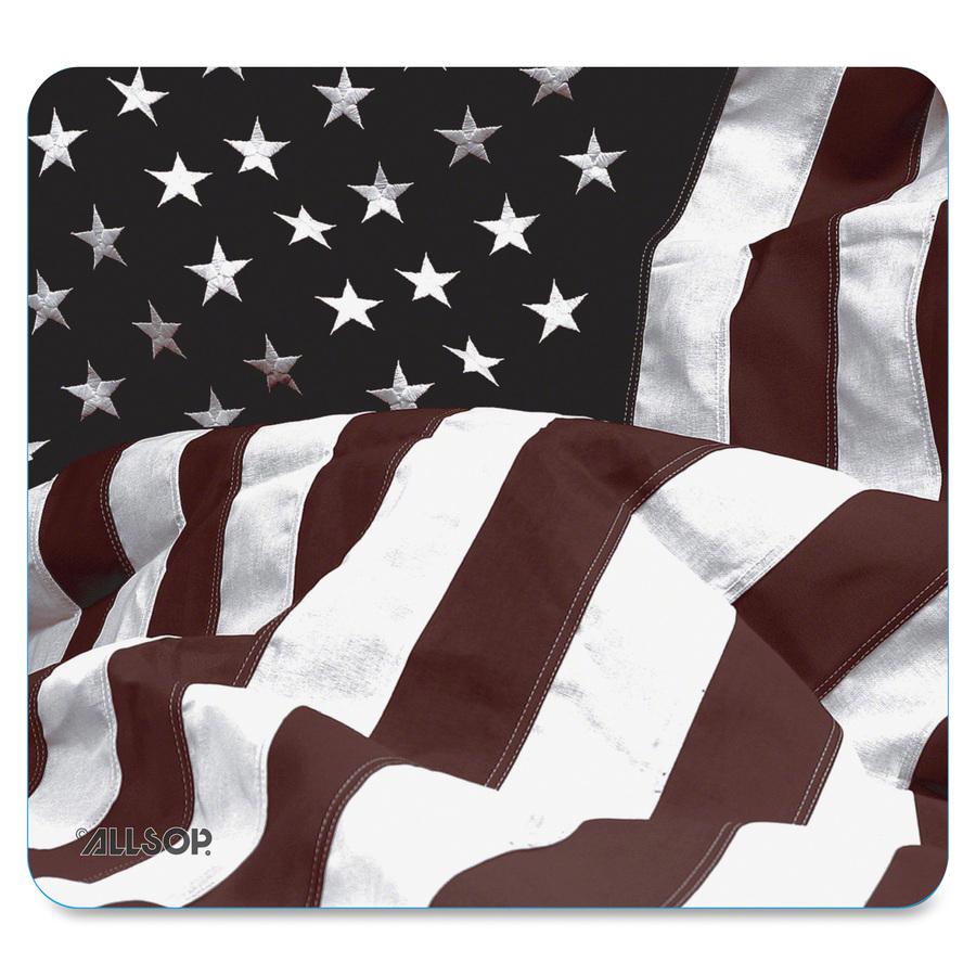 Allsop US Flag Mouse Pad - American Flag - 0.79" x 8.50" Dimension - Natural Rubber, Latex - Anti-skid - 1 Pack - Mouse. Picture 2