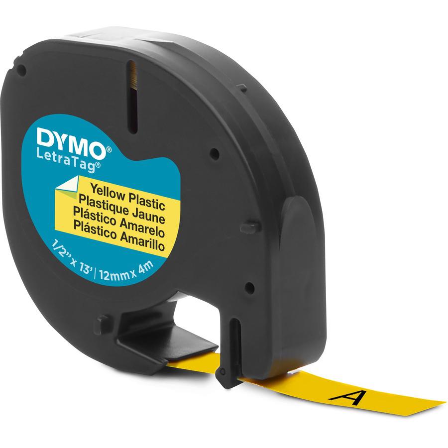 Dymo LetraTag Label Maker Tape Cartridge - 1/2" Width - Direct Thermal - Yellow - Polyester - 1 Each. Picture 3