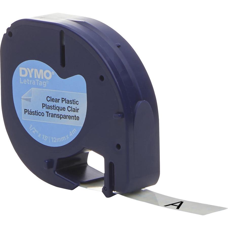 Dymo Letra Tag Labelmaker Tapes - 1/2" Width - Direct Thermal - Clear - Plastic - 1 Each - Easy Peel. Picture 2