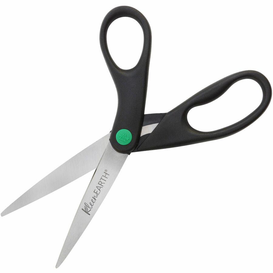 Westcott Kleenearth Scissors - 3.25" Cutting Length - 8" Overall Length - Straight-left/right - Stainless Steel - Pointed Tip - Black - 1 Each. Picture 9