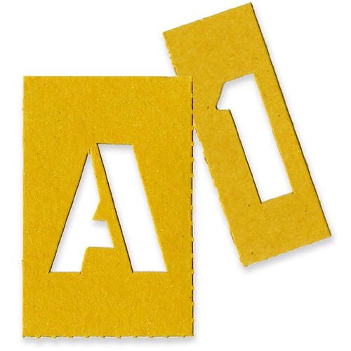 Chartpak Painting Letters/Numbers Stencils - 1" - Gothic - Yellow. Picture 2