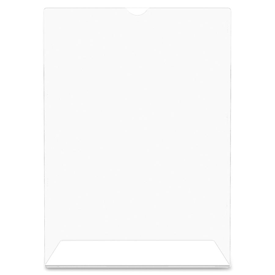 Deflecto Superior Image Slanted Sign Holders - 1 Each - 11" Width x 8.5" Height - Top Loading - Plastic - Clear. Picture 7