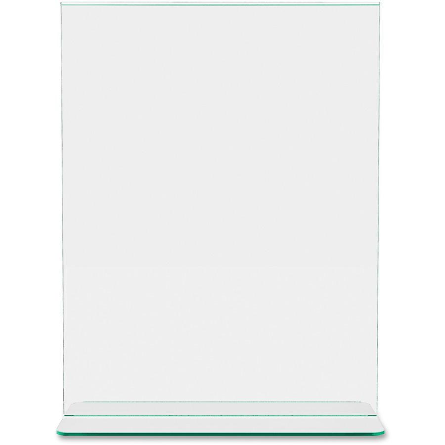 Deflecto Superior Image Premium Green Edge Sign Holder - 1 Each - 8.5" Width x 11" Height - Side-loading, Bottom Loading - Clear. Picture 11