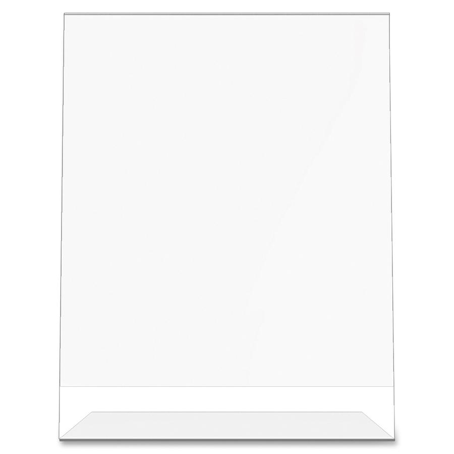Deflecto Classic Image Slanted Sign Holder - 1 Each - 8.5" Width x 11" Height - Rectangular Shape - Side-loading, Self-standing - Indoor, Outdoor - Plastic - Clear. Picture 6