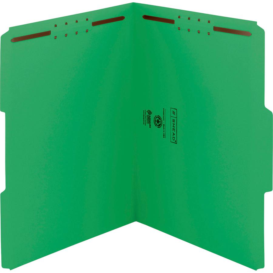 Smead Colored 1/3 Tab Cut Letter Recycled Fastener Folder - 8 1/2" x 11" - 3/4" Expansion - 2 x 2K Fastener(s) - 2" Fastener Capacity for Folder - Top Tab Location - Assorted Position Tab Position - G. Picture 12