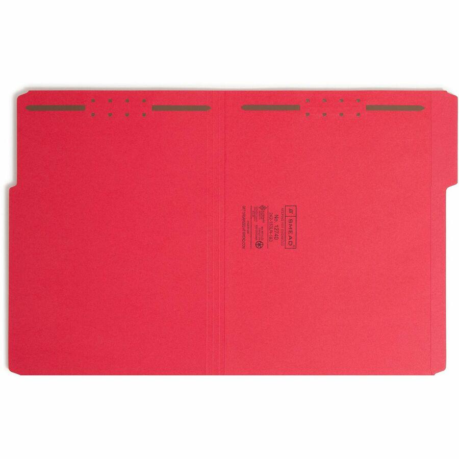 Smead Colored 1/3 Tab Cut Letter Recycled Fastener Folder - 8 1/2" x 11" - 3/4" Expansion - 2 x 2K Fastener(s) - 2" Fastener Capacity for Folder - Top Tab Location - Assorted Position Tab Position - R. Picture 10