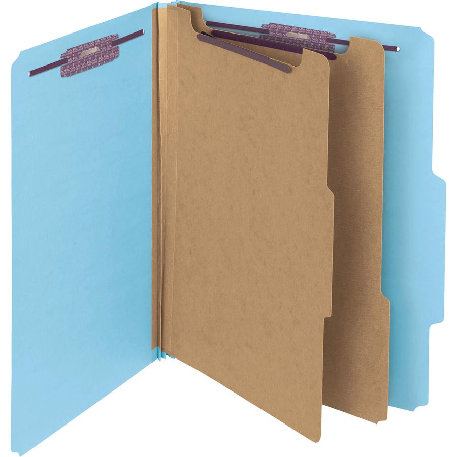 Smead SafeSHIELD 2/5 Tab Cut Letter Recycled Classification Folder - 8 1/2" x 11" - 2" Expansion - 2 x 2S Fastener(s) - 2" Fastener Capacity for Folder - Top Tab Location - Right of Center Tab Positio. Picture 13