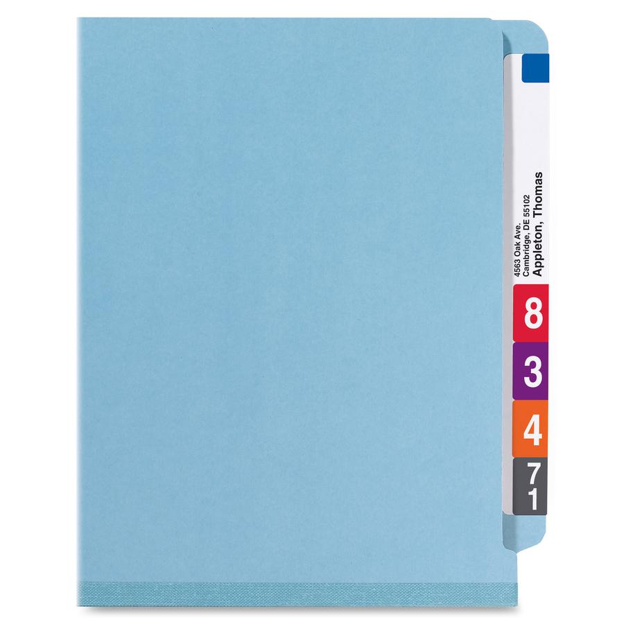 Smead 1/3 Tab Cut Letter Recycled Classification Folder - 8 1/2" x 11" - 2" Expansion - 2 x 2S Fastener(s) - 2" Fastener Capacity for Folder - 2 Divider(s) - Pressboard - Blue - 100% Recycled - 10 / B. Picture 11