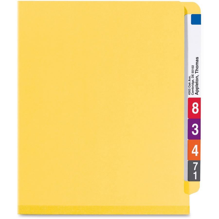 Smead 1/3 Tab Cut Letter Recycled Classification Folder - 8 1/2" x 11" - 2" Expansion - 2 x 2S Fastener(s) - 2" Fastener Capacity for Folder - 2 Divider(s) - Pressboard - Yellow - 100% Recycled - 10 /. Picture 10