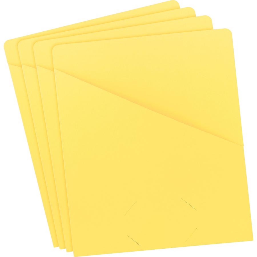 Smead Letter Recycled File Jacket - 8 1/2" x 11" - Yellow - 10% Recycled - 25 / Pack. Picture 3