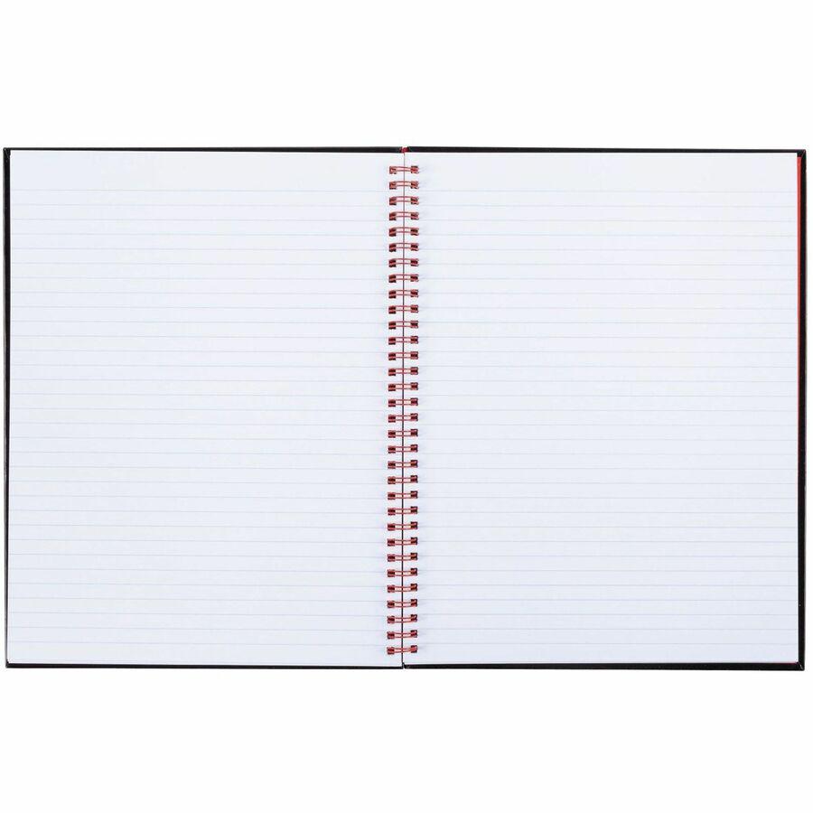 Black n' Red Hardcover Business Notebook - 70 Sheets - Double Wire Spiral - 24 lb Basis Weight - 8 1/2" x 11" - White Paper - Red Binder - Black Cover - Perforated, Laminated, Wipe-clean Cover, Hard C. Picture 2