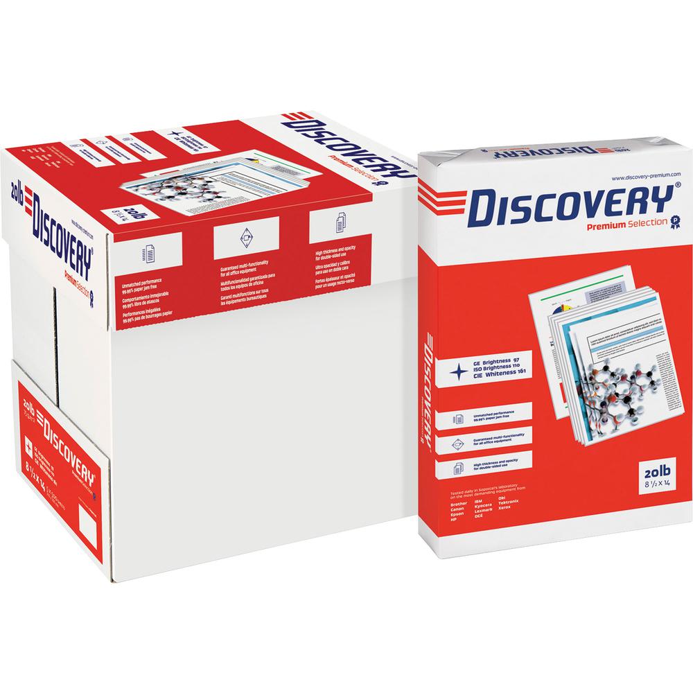 Discovery Premium Selection Laser, Inkjet Copy & Multipurpose Paper - White - 97 Brightness - Legal - 8 1/2" x 14" - 20 lb Basis Weight - 5000 / Carton - Excellent Ink Absorption. Picture 4