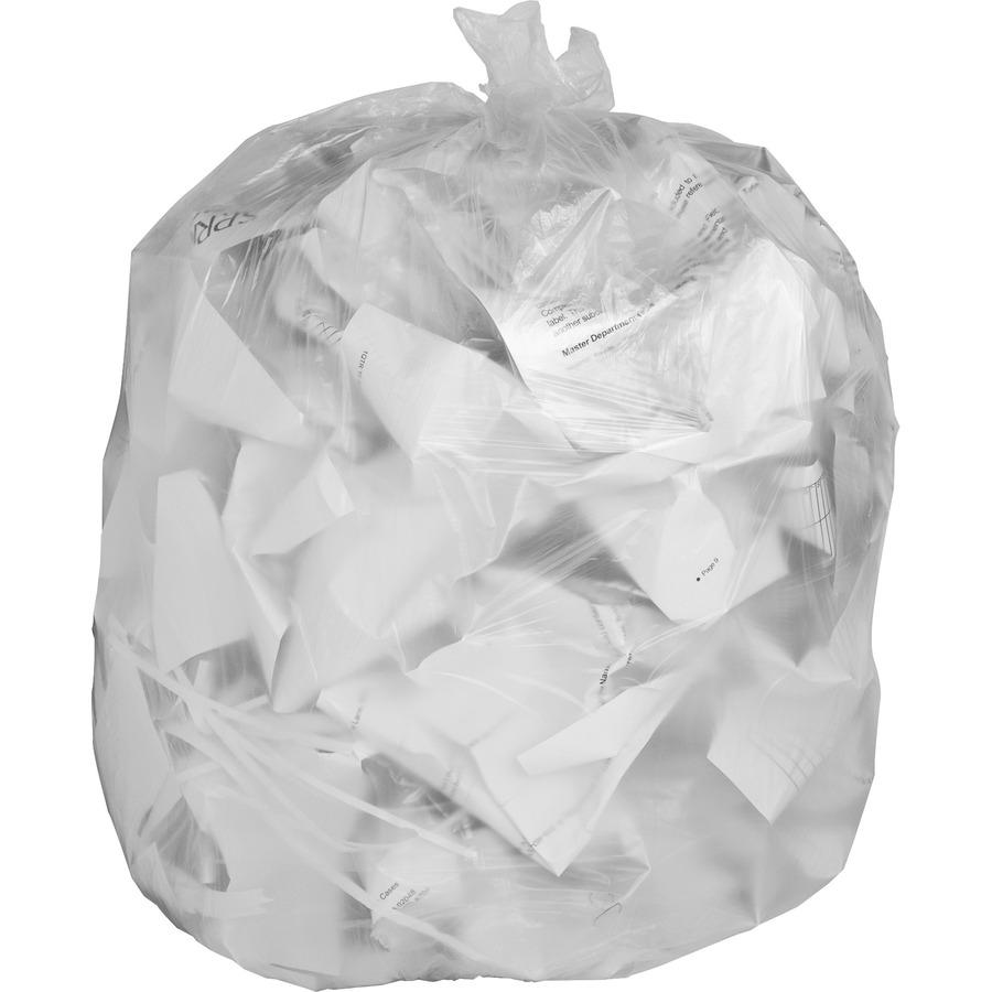 Genuine Joe Clear Trash Can Liners - Small Size - 16 gal Capacity - 24" Width x 33" Length - 0.60 mil (15 Micron) Thickness - Low Density - Clear - 500/Carton. Picture 12