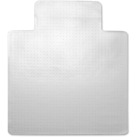 Lorell Low Pile Wide Lip Economy Chairmat - Carpeted Floor - 53" Length x 45" Width x 0.095" Thickness - Lip Size 12" Length x 25" Width - Vinyl - Clear - 1Each. Picture 11