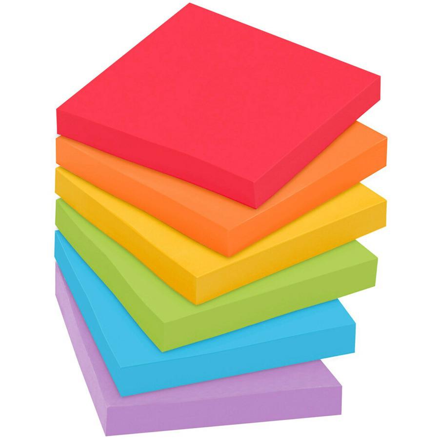 Post-it&reg; Super Sticky Notes - Playful Primaries Color Collection - 1080 - 3" x 3" - Square - 90 Sheets per Pad - Unruled - Candy Apple Red, Vital Orange, Sunnyside, Lucky Green, Blue Paradise, Iri. Picture 9