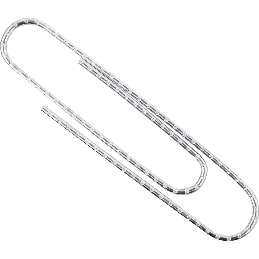 ACCO Premium Jumbo Non-Skid Paper Clips - Jumbo - 20 Sheet Capacity - Non-skid, Galvanized, Corrosion Resistant, Long Lasting - 1000 / Pack - Silver - Metal, Zinc Plated. Picture 6