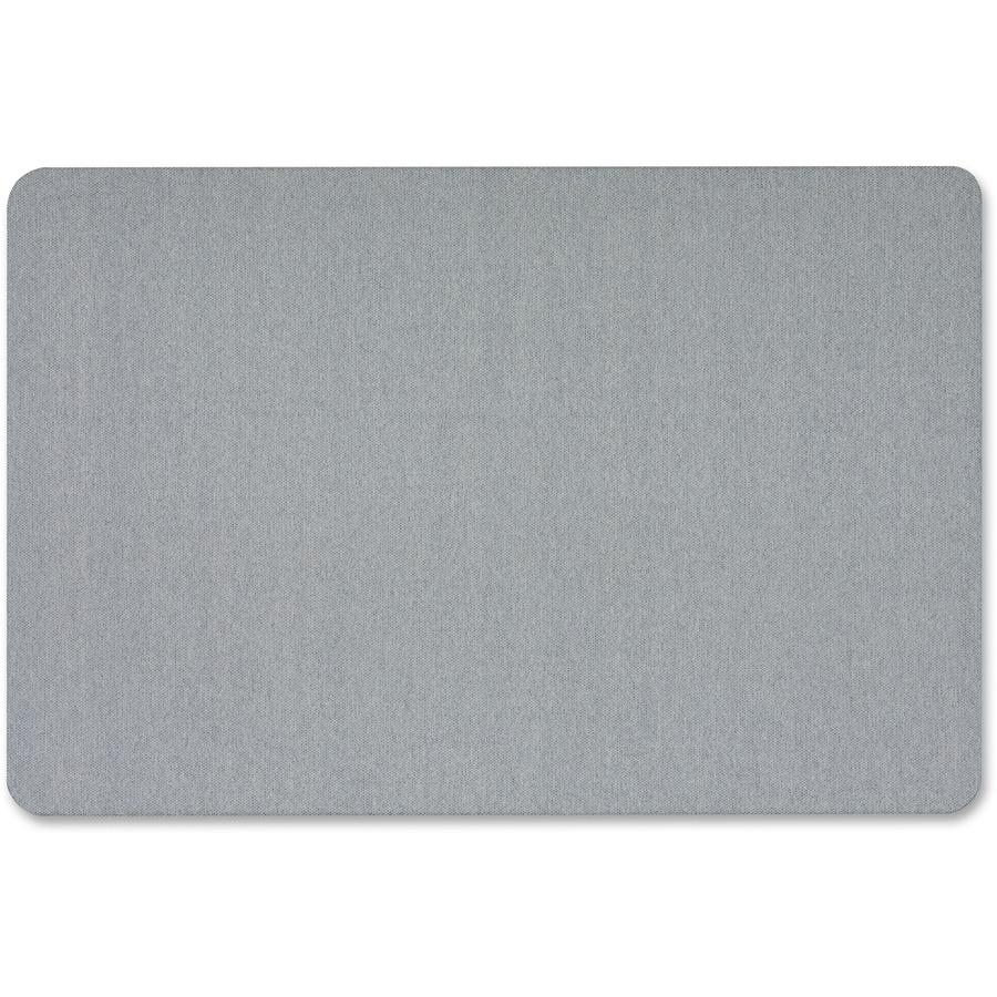 Quartet Oval Office Bulletin Board - 24" Height x 36" Width - Gray Fabric Surface - Frameless, Flexible - Gray Frame - 1 Each. Picture 4