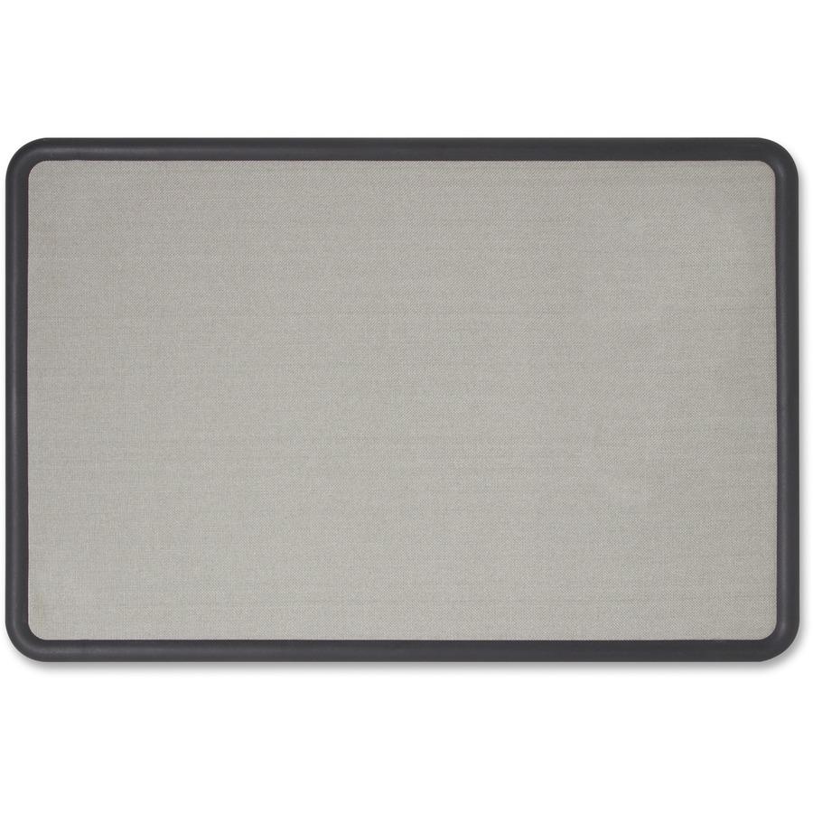 Quartet Contour Bulletin Board - 24" Height x 36" Width - Gray Fabric Surface - Durable, Self-healing - Black Frame - 1 Each. Picture 6