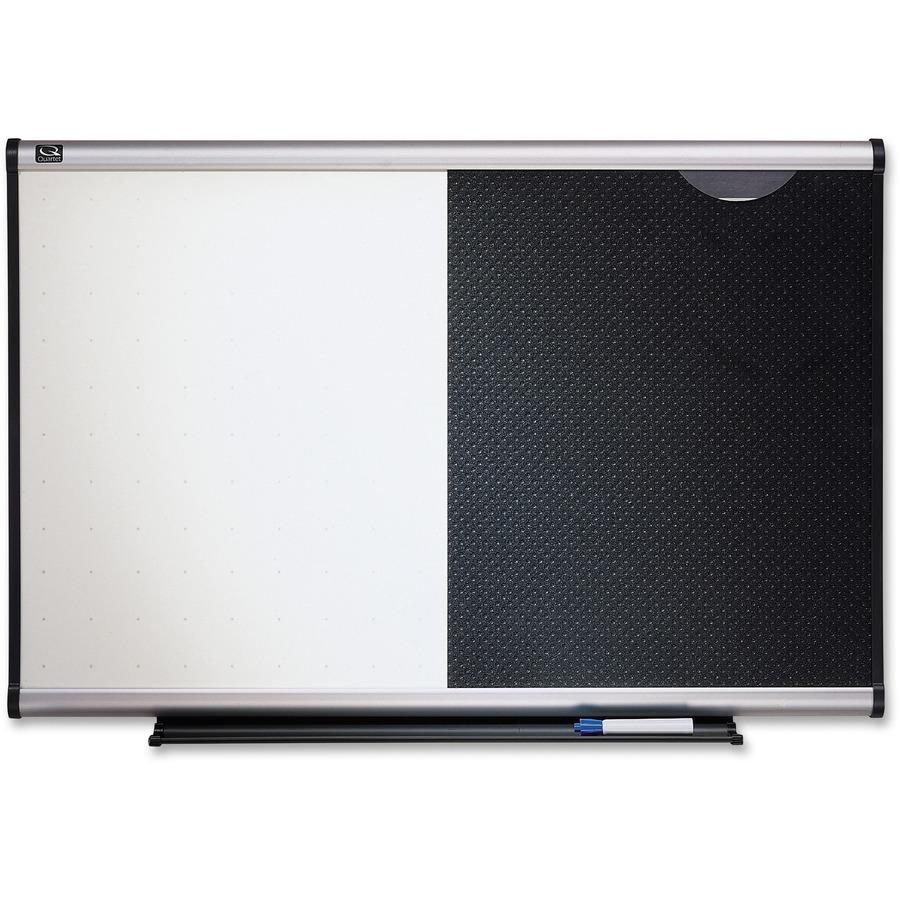 Quartet Prestige Combination Board - 36" (3 ft) Width x 24" (2 ft) Height - Black Foam Surface - Silver Aluminum Frame - Horizontal - 1 / Each. Picture 2