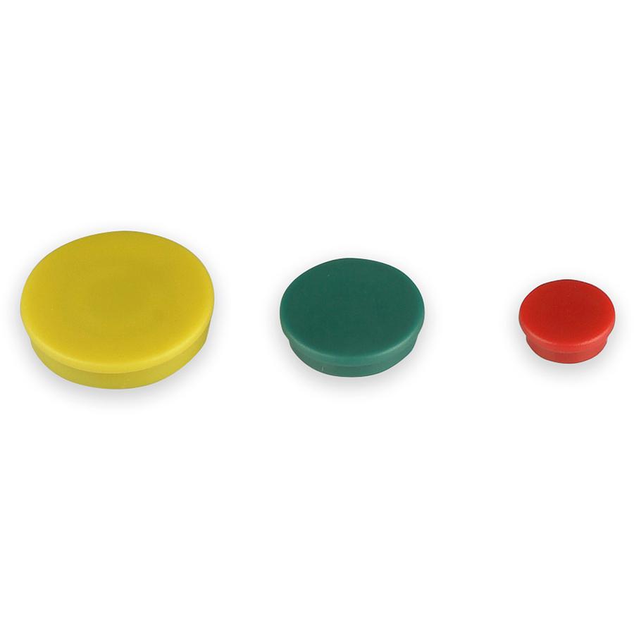 Officemate Heavy-Duty Assorted Magnets, 30/Tub - 12 x Small, 12 x Medium, 6 x Large - 1 Each - Red, Yellow, White, Blue, Green. Picture 6
