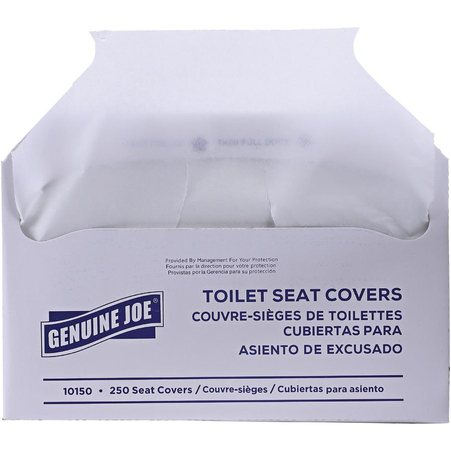 Genuine Joe Half-fold Toilet Seat Covers - Half-fold - For Public Toilet - 2500 / Carton - White. Picture 12