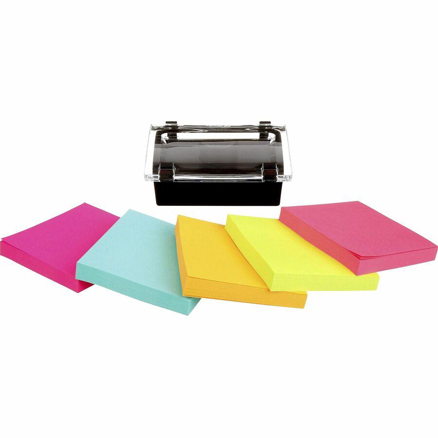 Post-it&reg; Super Sticky Dispenser Notes and Dispenser - 1080 - 3" x 3" - Square - 90 Sheets per Pad - Unruled - Blue, Orange, Green, Pink - Paper - Self-adhesive - 1 / Pack. Picture 12