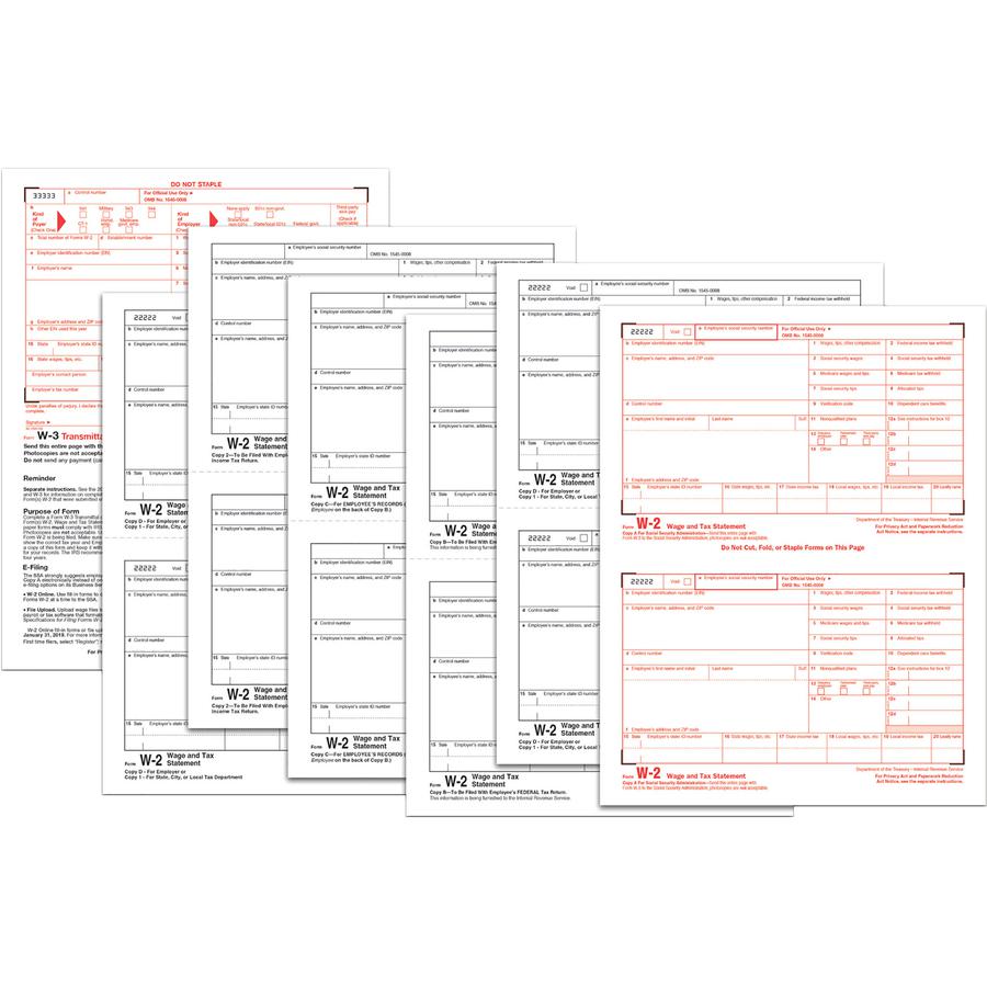 TOPS Laser W-2 Forms Kits - 6 Part - 5.50" x 8.50" Sheet Size - White Sheet(s) - 50 / Pack. Picture 3