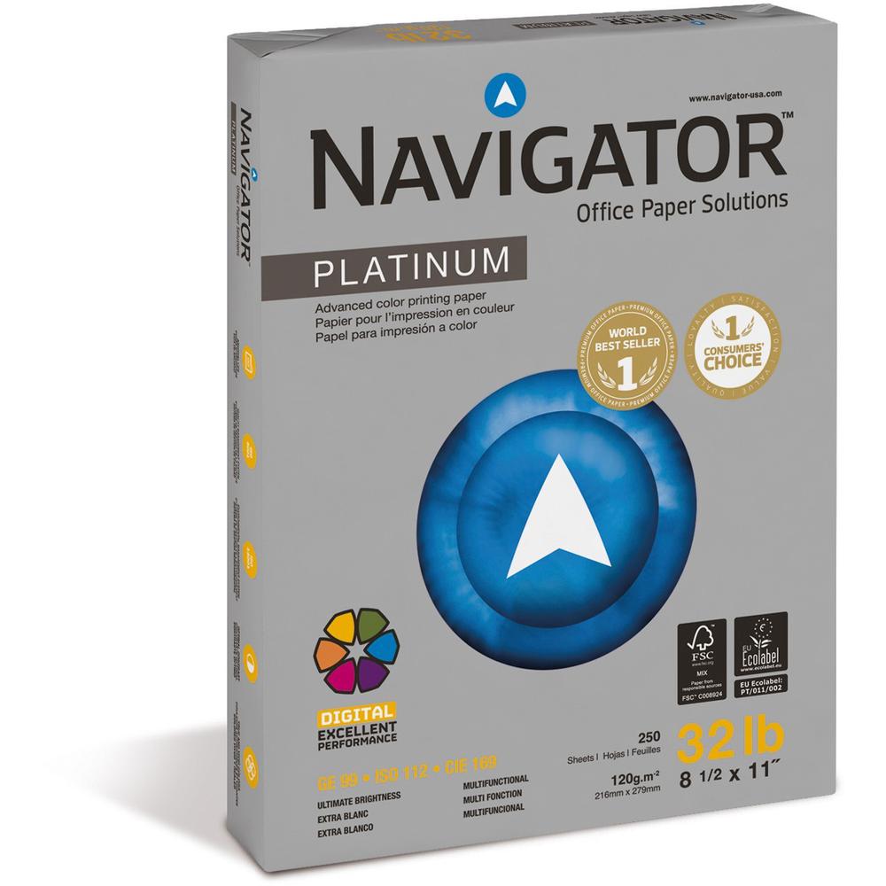 Navigator Platinum Office Multipurpose Paper - 99 Brightness - Letter - 8 1/2" x 11" - 32 lb Basis Weight - Smooth - 2000 / Carton - Jam-free. Picture 6