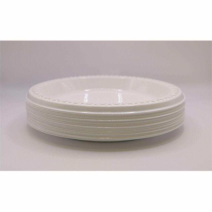 Tablemate 6" Plastic Plates - 6" Diameter - White - Plastic Body - 125 / Pack. Picture 11
