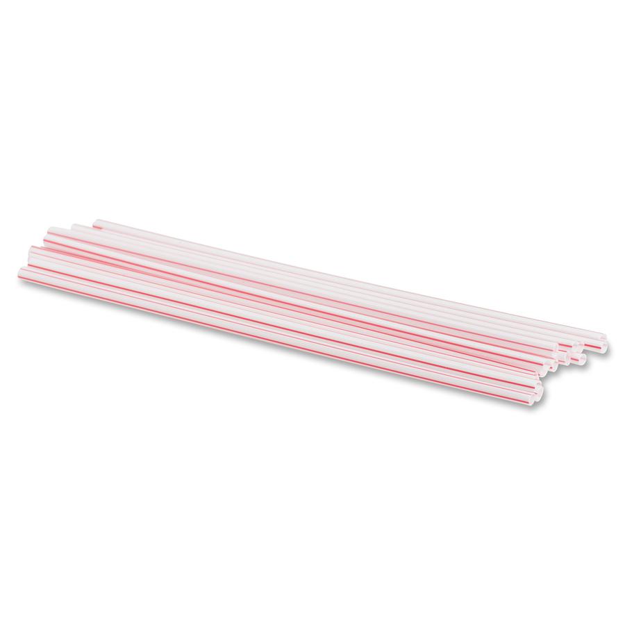 Genuine Joe 5-1/2" Plastic Stir Stick/Straws - 5.5" Length - Plastic - 1000 / Box - White. Picture 4