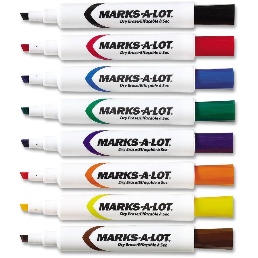 Avery&reg; Marks A Lot Desk-Style Dry-Erase Markers - Chisel Marker Point Style - Black, Blue, Red, Green, Purple, Yellow - 8 / Box. Picture 7