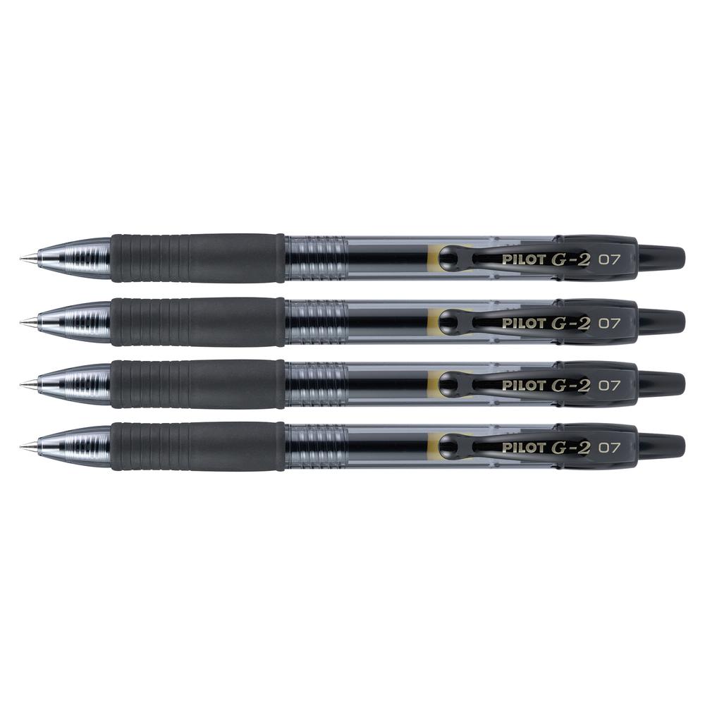 Pilot G2 Premium Gel Roller Pens - Fine Pen Point - 0.7 mm Pen Point Size - Refillable - Retractable - Black Gel-based Ink - 4 / Pack. Picture 4