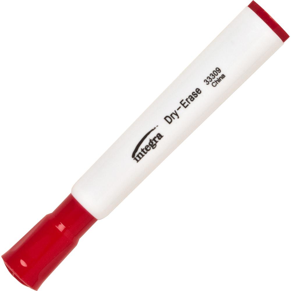 Integra Chisel Point Dry-erase Markers - Chisel Marker Point Style - Red - 1 Dozen. Picture 3