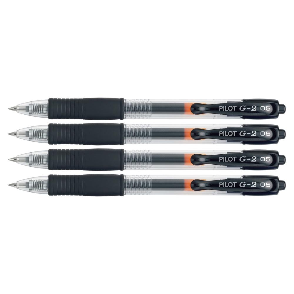 Pilot G2 Premium Gel Roller Pens - 0.5 mm Pen Point Size - Refillable - Retractable - Black Gel-based Ink - 4 / Pack. Picture 2