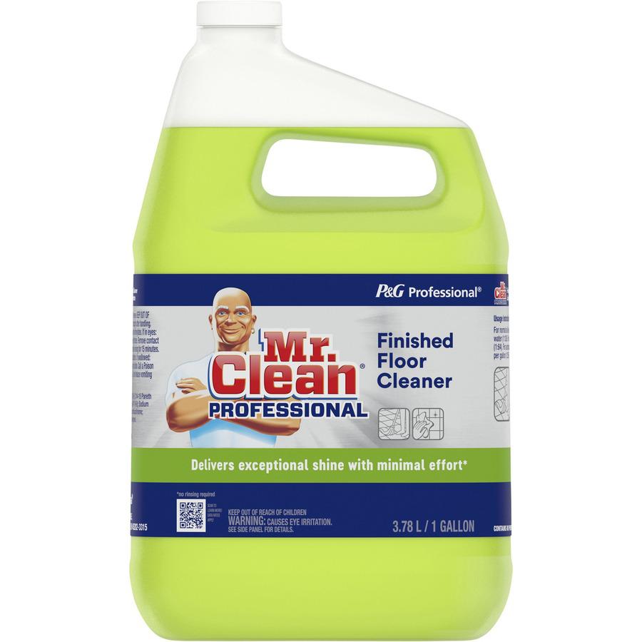 Mr. Clean Professional Finished Floor Cleaner - For Tile - Liquid - 128 fl oz (4 quart) - 3 / Carton - Residue-free - Yellow. Picture 5