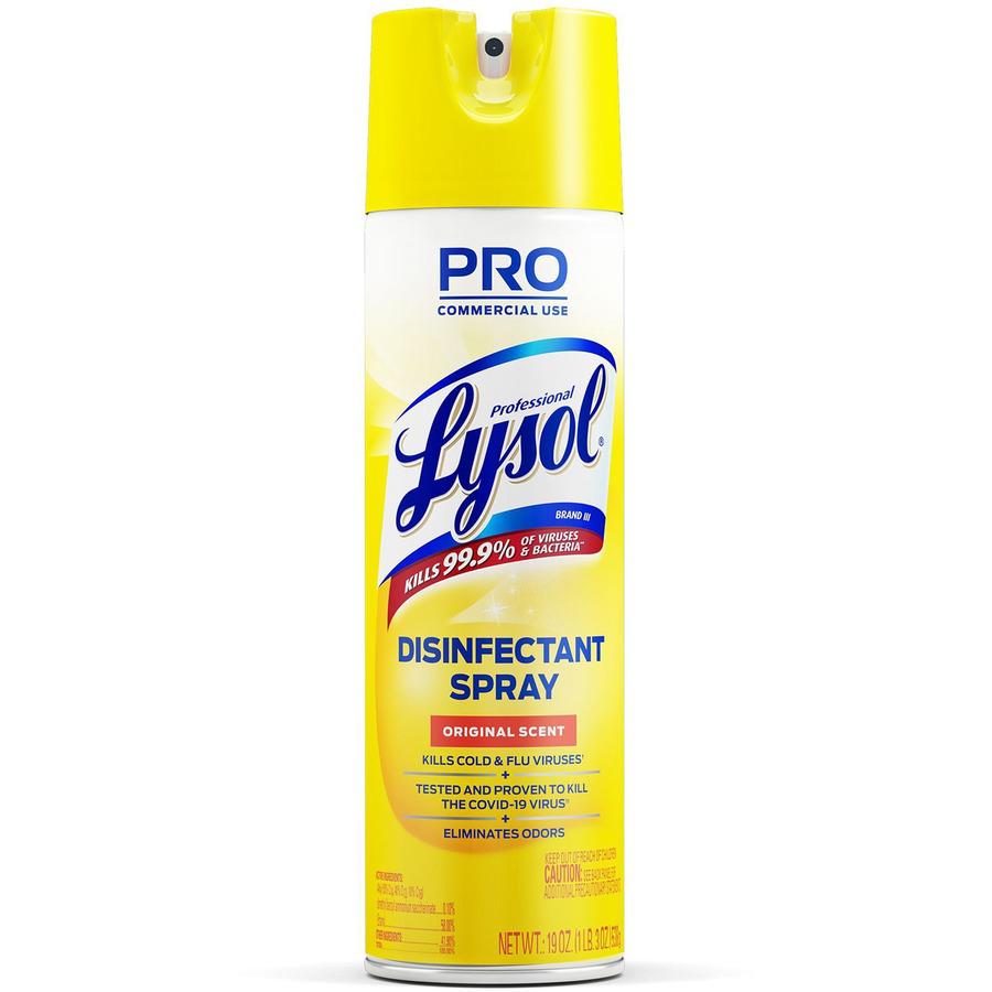 Professional Lysol Original Disinfectant Spray - For Multi Surface - 19 fl oz (0.6 quart) - Original Scent - 12 / Carton - Pleasant Scent, Disinfectant, CFC-free - Clear. Picture 7