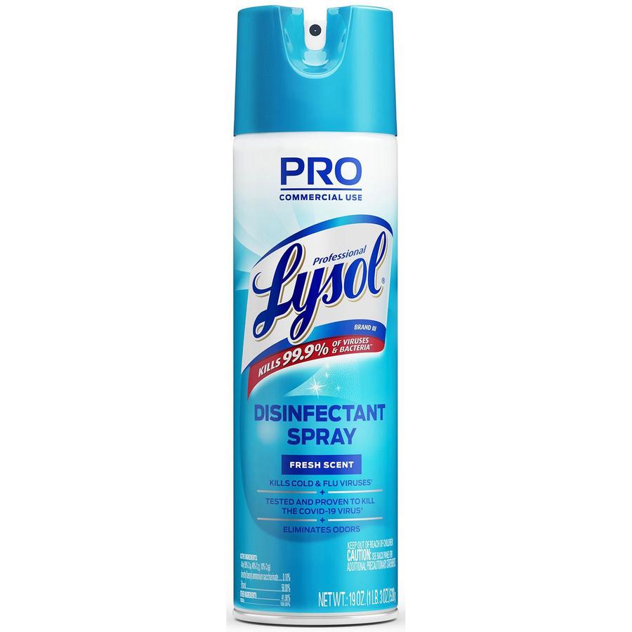 Professional Lysol Disinfectant Spray - For Multi Surface - 19 fl oz (0.6 quart) - Fresh Scent - 12 / Carton - Pleasant Scent, Disinfectant, CFC-free - Clear. Picture 7