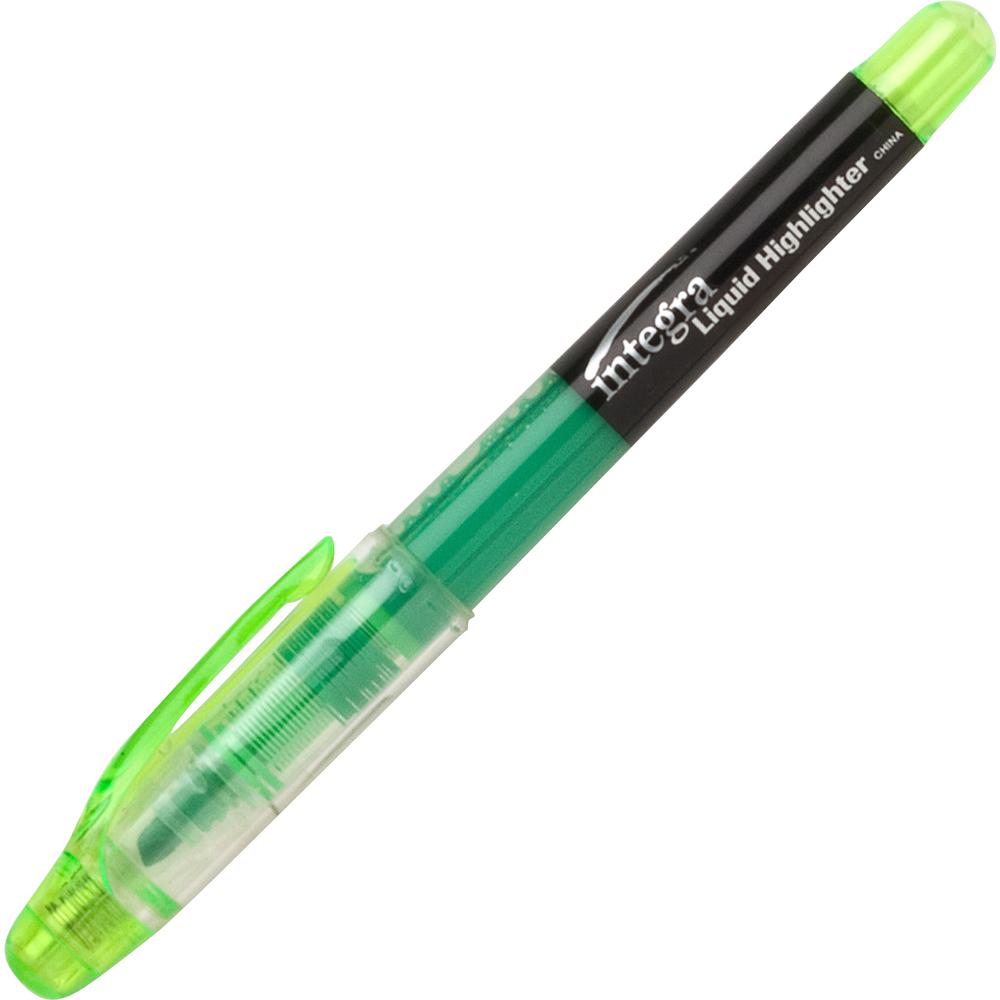 Integra Liquid Highlighters - Chisel Marker Point Style - Green - 1 Dozen. Picture 3