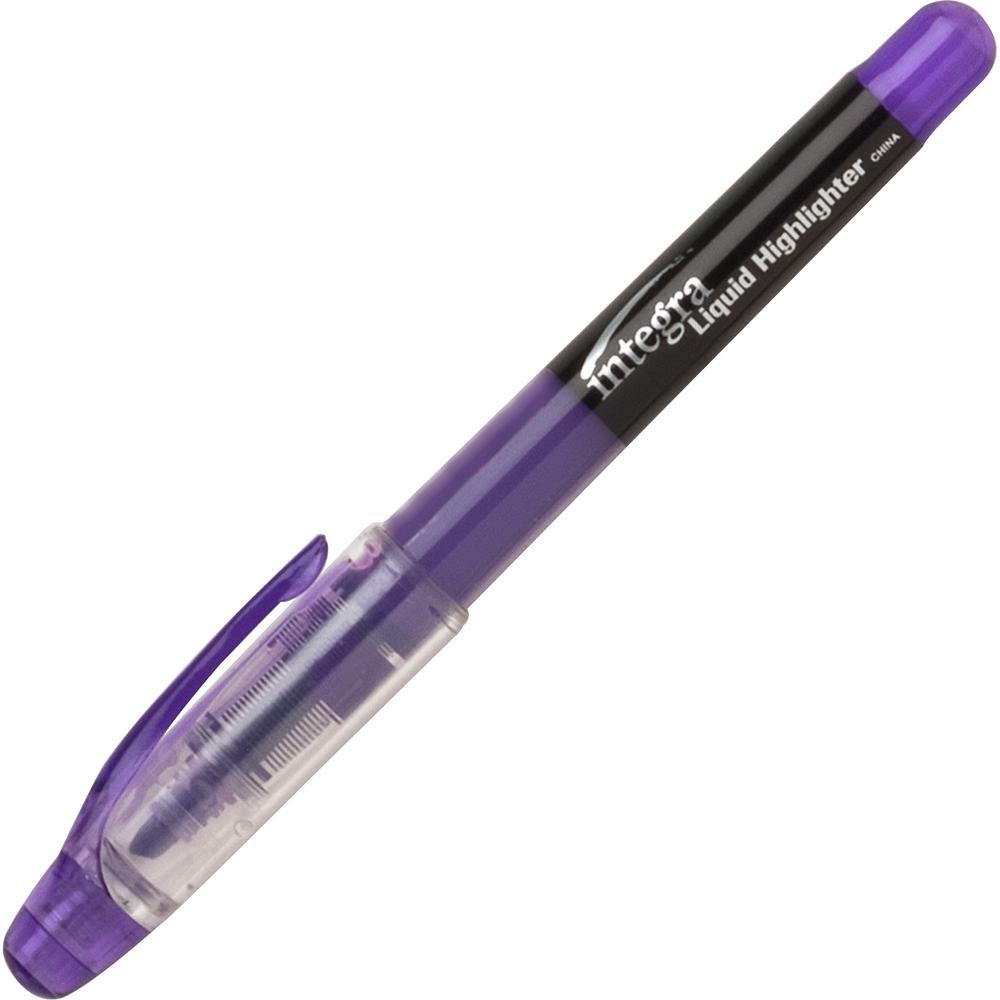 Integra Liquid Highlighters - Chisel Marker Point Style - Purple - 1 Dozen. Picture 3