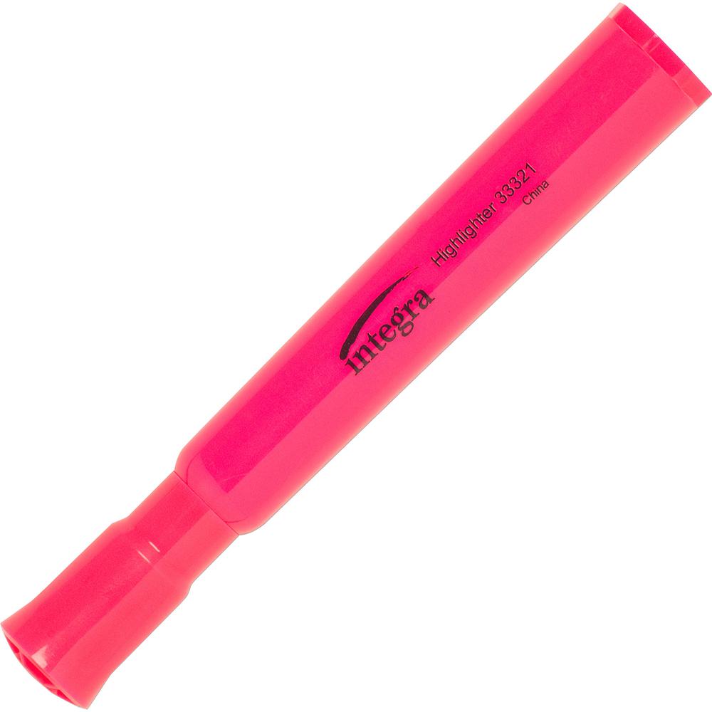 Integra Chisel Desk Liquid Highlighters - Chisel Marker Point Style - Fluorescent Pink - 1 Dozen. Picture 7