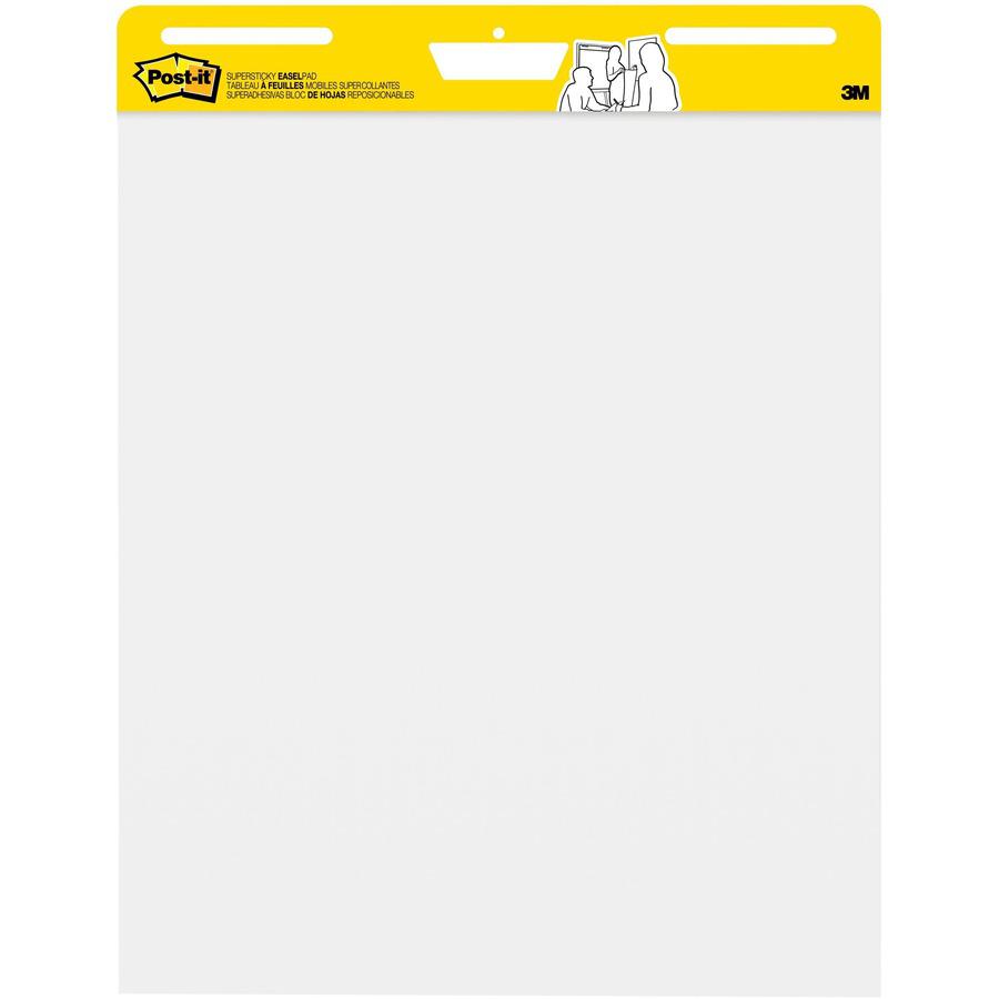 Post-it&reg; Self-Stick Easel Pad Value Pack - 30 Sheets - Plain - Stapled - 18.50 lb Basis Weight - 25" x 30" - White Paper - Repositionable, Self-adhesive, Bleed-free, Back Board, Resist Bleed-throu. Picture 7