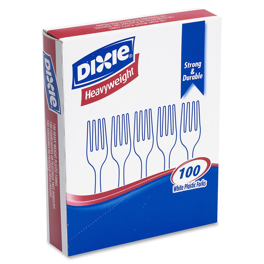 Dixie Heavyweight Disposable Forks Grab-N-Go by GP Pro - 100/Box - Fork - 100 x Fork - Polystyrene - White. Picture 4