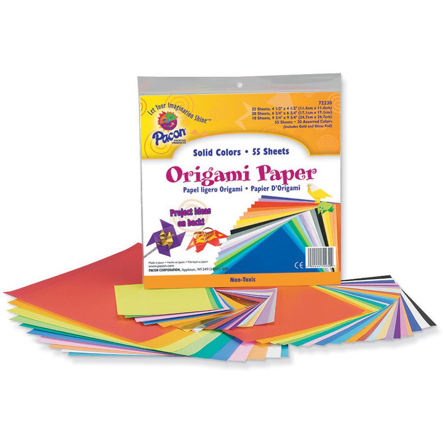 Pacon Origami Paper - Craft, Art - 9.75"Height x 9.75"Width - 55 / Pack - Assorted. Picture 3