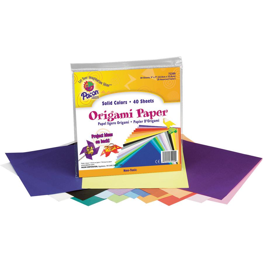 Pacon Origami Paper - Art, Craft - 9"Height x 9"Width - 40 / Pack - Assorted. Picture 3