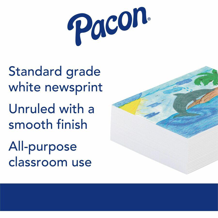 Pacon Recyclable Newsprint Paper - 500 Sheets - Plain - 18" x 24" - White Paper - 500 / Ream. Picture 5